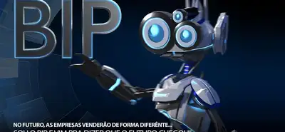 BIP, o mascote de marca da Boa Imagem, agência de marketing em Brasília